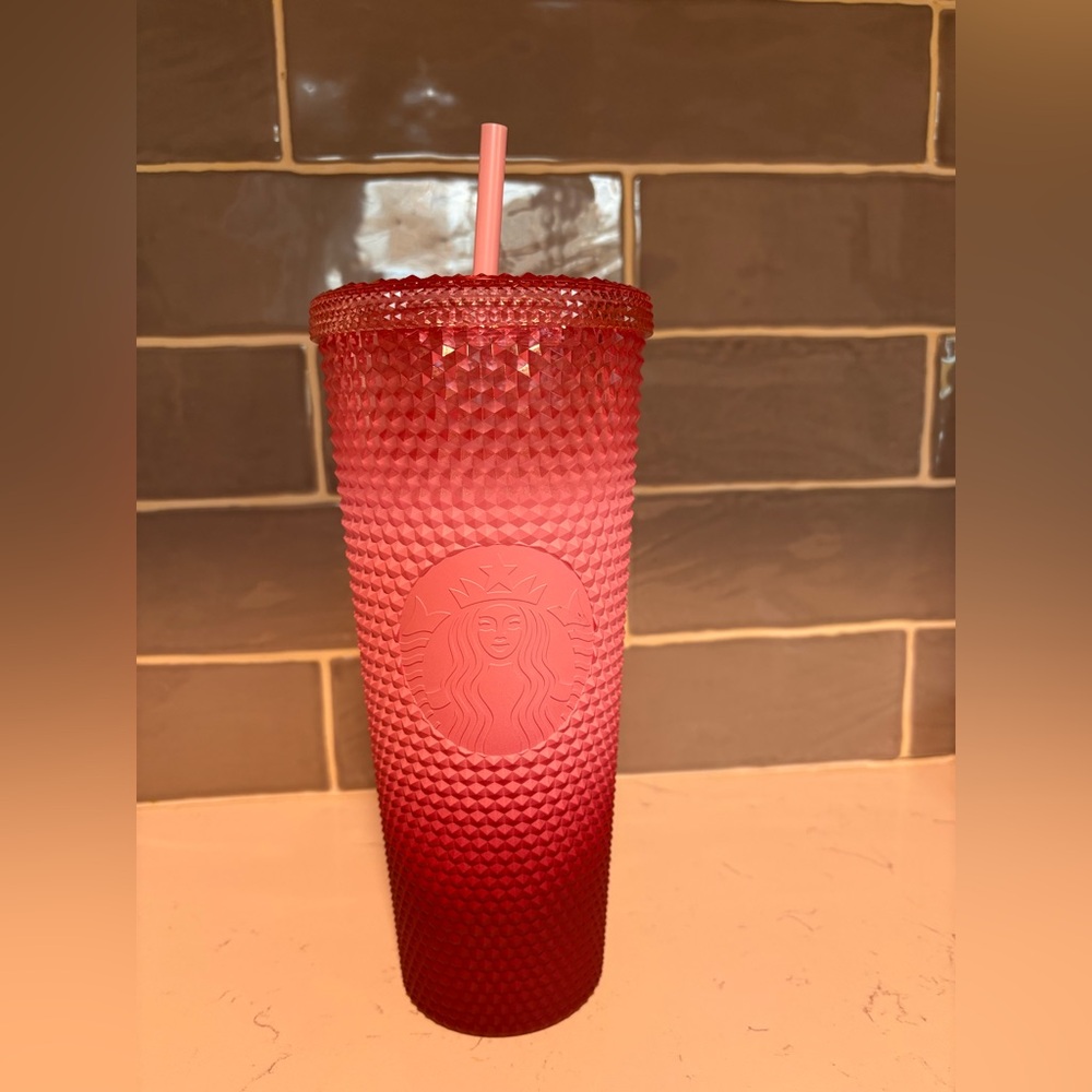Starbucks Holiday Waxberry Blush Pink Ombre Studded Tumbler 24 oz (Venti)